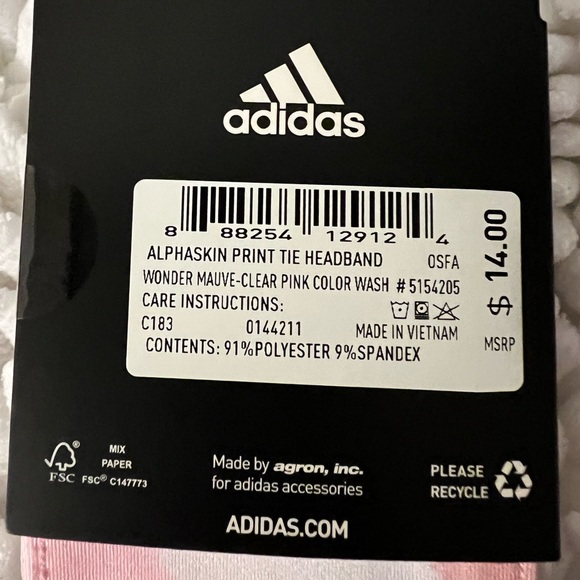 Adidas Alphaskin Print Tie Headband NWT - Picture 6 of 6